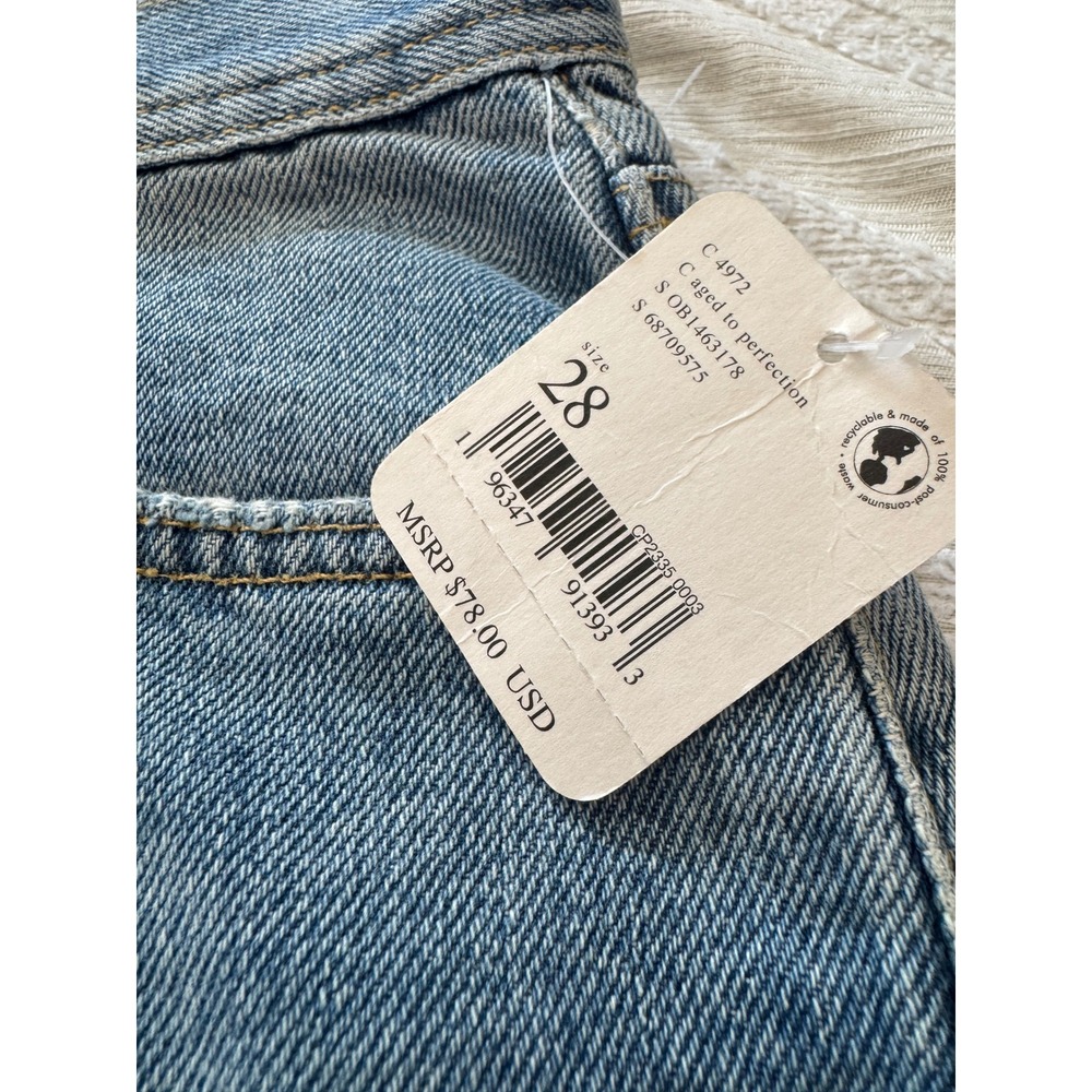 We The Free Womens 28 Aged to Perfection Crop Denim Jeams Distressed NWT - Picture 4 of 11